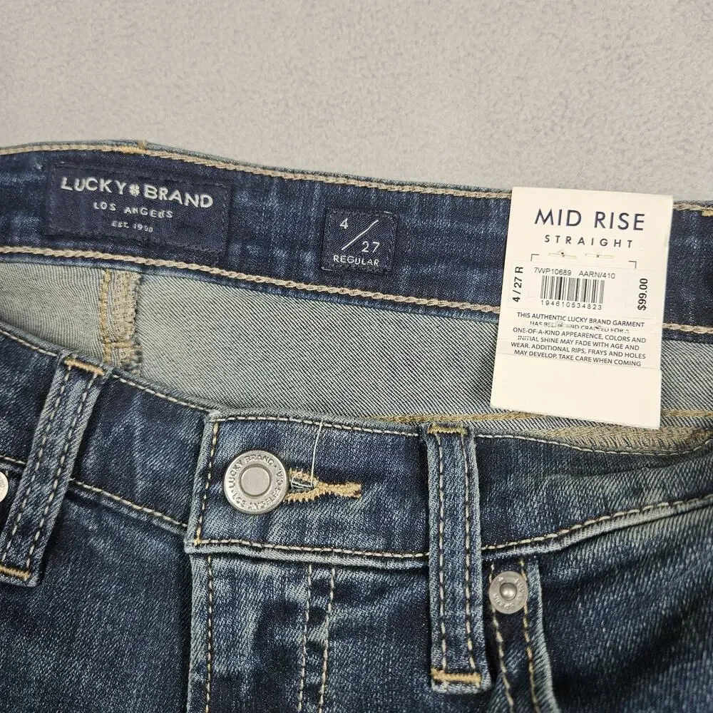 Lucky Brand Jeans Womens Size 4/27 Sweet Mid Rise‎ Straight Leg Preppy Stretch